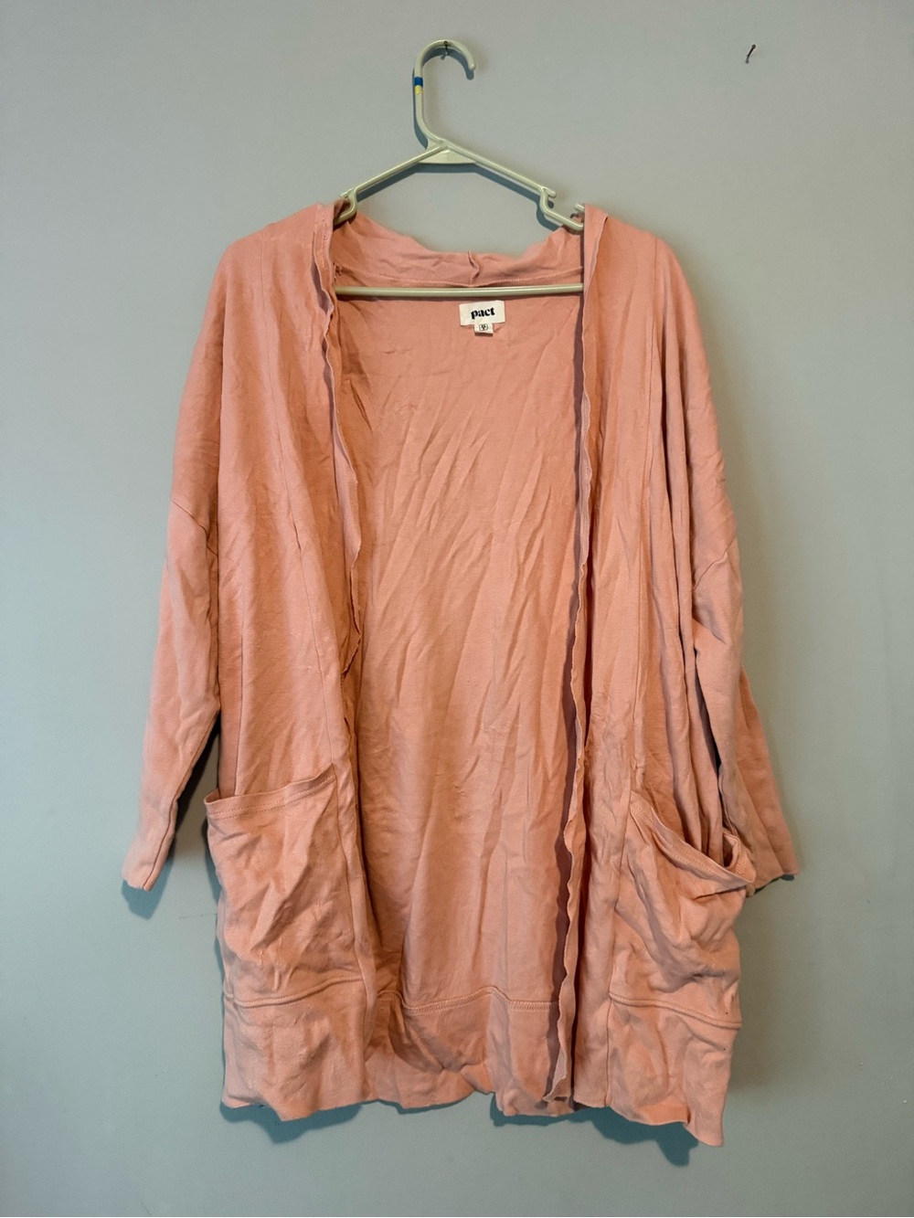Pact Women's Organic Cotton Open Cardigan Peach XS/S